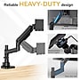 Mount-It! Adjustable Single Mount with Gas Spring Arm for Monitors up to 49", Holds up to 44 lbs., Matte Black (MI-12017)~#|#~sp323769853_sc7