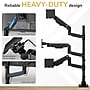Mount-It! Adjustable Triple Stacking Monitor Mount for Monitors up to 49", Holds up to 44 lbs. per Arm, Matte Black (MI-12016)~#|#~sp323769930_sc7
