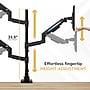 Mount-It! Adjustable Triple Stacking Monitor Mount for Monitors up to 49", Holds up to 44 lbs. per Arm, Matte Black (MI-12016)~#|#~sp323769935_sc7