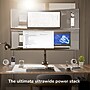 Mount-It! Adjustable Dual Stacking Monitor Mount for Monitors up to 49", Holds up to 44 lbs. per Arm, Matte Black (MI-12015)~#|#~sp323769960_sc7