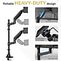 Mount-It! Adjustable Dual Stacking Monitor Mount for Monitors up to 49", Holds up to 44 lbs. per Arm, Matte Black (MI-12015)~#|#~sp323769962_sc7