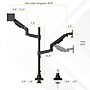 Mount-It! Adjustable Dual Stacking Monitor Mount for Monitors up to 49", Holds up to 44 lbs. per Arm, Matte Black (MI-12015)~#|#~sp323769967_sc7