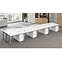 Boss Office Products Simple System 60"W Desk with Pedestal, White, 8/Set (SGSD025-201-WT)~#|#~sp323879903_sc7