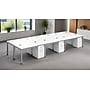 Boss Office Products Simple System 60"W Desk with Pedestal, White, 6/Set (SGSD021-201-WT)~#|#~sp323890438_sc7