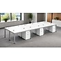 Boss Office Products Simple System 66"W Desk with Pedestal, White, 6/Set (SGSD021-202-WT)~#|#~sp323890455_sc7