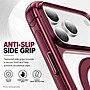 SaharaCase Clear Phone Case for iPhone 18 Pro, Shock Absorbing, Built-In Stand, Clear/Dark Cherry (CP01182)~#|#~sp323890943_sc7