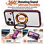 SaharaCase Clear Phone Case for iPhone 18 Pro Max, Shock Absorbing, Built-In Stand, Clear/Dark Cherry (CP01202)~#|#~sp323891104_sc7