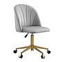 Linon Home Decor Products Adalynn Armless Velvet Swivel Computer and Desk Chair, Light Gray (178399GRY01U)~#|#~sp324255833_sc7
