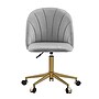 Linon Home Decor Products Adalynn Armless Velvet Swivel Computer and Desk Chair, Light Gray (178399GRY01U)~#|#~sp324255834_sc7