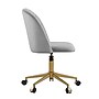 Linon Home Decor Products Adalynn Armless Velvet Swivel Computer and Desk Chair, Light Gray (178399GRY01U)~#|#~sp324255835_sc7