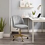 Linon Home Decor Products Adalynn Armless Velvet Swivel Computer and Desk Chair, Light Gray (178399GRY01U)~#|#~sp324255839_sc7