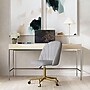 Linon Home Decor Products Adalynn Armless Velvet Swivel Computer and Desk Chair, Light Gray (178399GRY01U)~#|#~sp324255840_sc7