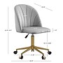 Linon Home Decor Products Adalynn Armless Velvet Swivel Computer and Desk Chair, Light Gray (178399GRY01U)~#|#~sp324255841_sc7