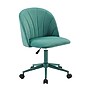 Linon Home Decor Products Adalynn Armless Velvet Swivel Computer and Desk Chair, Aqua (178399AQUA01U)~#|#~sp324255861_sc7
