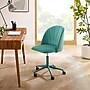 Linon Home Decor Products Adalynn Armless Velvet Swivel Computer and Desk Chair, Aqua (178399AQUA01U)~#|#~sp324255868_sc7