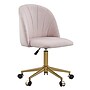 Linon Home Decor Products Adalynn Armless Velvet Swivel Computer and Desk Chair, Pink (178399PNK01U)~#|#~sp324255883_sc7