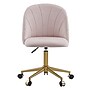 Linon Home Decor Products Adalynn Armless Velvet Swivel Computer and Desk Chair, Pink (178399PNK01U)~#|#~sp324255884_sc7