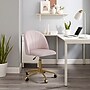 Linon Home Decor Products Adalynn Armless Velvet Swivel Computer and Desk Chair, Pink (178399PNK01U)~#|#~sp324255887_sc7