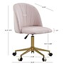 Linon Home Decor Products Adalynn Armless Velvet Swivel Computer and Desk Chair, Pink (178399PNK01U)~#|#~sp324255890_sc7