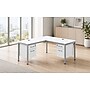 Boss Office Products Simple System 60"W L-Shaped Desk with 2 Pedestals, White (SGSD004-101-WT)~#|#~sp324258929_sc7