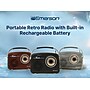 Emerson Portable Bluetooth® Retro Radio with Built-in Rechargeable Battery, Gray (EAS-3002-GRAY)~#|#~sp324323054_sc7