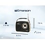 Emerson Portable Bluetooth® Retro Radio with Built-in Rechargeable Battery, Gray (EAS-3002-GRAY)~#|#~sp324323055_sc7