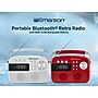 Emerson Retro Rechargeable Portable Bluetooth Radio, White (EAS-3010-WT)~#|#~sp324381350_sc7