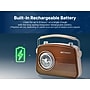 Emerson Retro Rechargeable Portable Bluetooth Radio, Espresso (EAS-3009-ES)~#|#~sp324381430_sc7