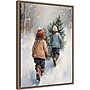 Amanti Art Bringing Home Christmas by Ohkimiko Framed Canvas Wall Art Print, 18"W x 24"H (A426710431185)~#|#~sp324385143_sc7