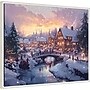Amanti Art Pictufy Christmas Village by Pictufy Framed Canvas Wall Art Print, 28"W x 23"H (A426710345278)~#|#~sp324385543_sc7