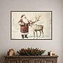 Amanti Art Santa Claus with Reindeer in Winter Wonderland by Melloi Art Prints Framed Canvas Wall Art Print, 33"W x 23"H~#|#~sp324385597_sc7