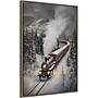 Amanti Art Snowfall Steam Train by Melloi Art Prints Framed Canvas Wall Art Print, 23"W x 33"H (A426710345282)~#|#~sp324385629_sc7