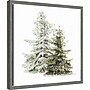 Amanti Art Vintage Wooded Holiday Trees in Snow by Katie Pertiet Framed Canvas Wall Art Print, 16"W x 16"H (A42675322524)~#|#~sp324385859_sc7