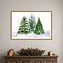 Amanti Art Three watercolor Christmas trees by Rosana Laiz Blursbyai Framed Canvas Wall Art Print, 33"W x 23"H (A426710345312)~#|#~sp324385885_sc7