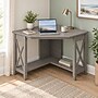 Regency Key West 34"W Small Corner Computer Desk, Washed Gray (KWD134WG-03)~#|#~sp324684874_sc7