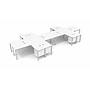 Boss Office Products Simple System 66"W L-Shaped Desk with File Pedestal, White, 8/Set (SGSD028-102-WT)~#|#~sp325264352_sc7
