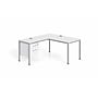 Boss Office Products Simple System 48"W L-Shaped Desk with File Pedestal, White (SGSD029-110-WT)~#|#~sp325264558_sc7