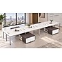 Boss Office Products Simple System 71"W Desk with Storage Cabinet, White, 8/Set (SGSD026-203-WT)~#|#~sp325264570_sc7