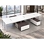 Boss Office Products Simple System 66"W Desk with Storage Cabinet, White, 6/Set (SGSD022-102-WT)~#|#~sp325264772_sc7