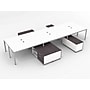 Boss Office Products Simple System 60"W Desk with Storage Cabinet, White, 6/Set (SGSD022-101-WT)~#|#~sp325264865_sc7