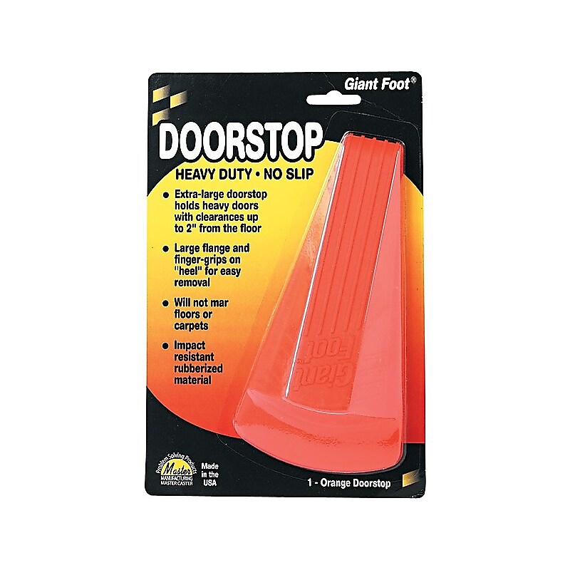 Master Giant Foot Rubber Doorstop, Orange, Each (00965) image 1