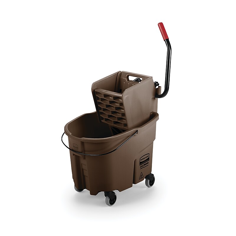 Rubbermaid WaveBrake® 2.0 Janitorial Side-Press Bucket and Wringer 35 Quart , Brown (FG758088BRN) image 1