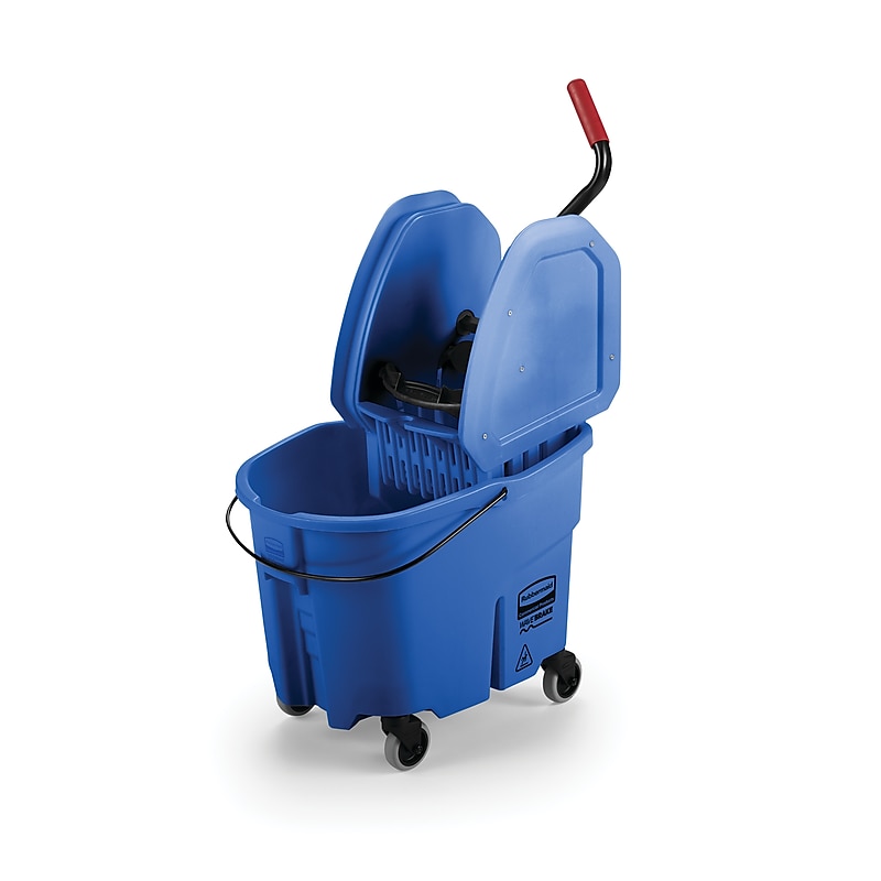 Rubbermaid WaveBrake® 2.0 Janitorial Down-Press Bucket and Wringer, 35 Quart, Blue (FG757888BLUE) image 1