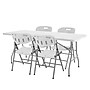 Regency Trestle 60" x 29" Heavy Duty Plastic Folding Table and 4 Chairs, White (TBM6029WH42WH)~#|#~sp325564739_sc7