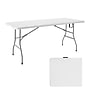 Regency Trestle 60" x 29" Heavy Duty Plastic Folding Table and 4 Chairs, White (TBM6029WH42WH)~#|#~sp325564741_sc7