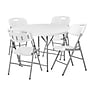 Regency Trestle 48" Heavy Duty Round Folding Table and 4 Chairs, White (TBM48RNDWH42WH)~#|#~sp325564763_sc7