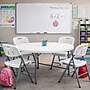 Regency Trestle 48" Heavy Duty Round Folding Table and 4 Chairs, White (TBM48RNDWH42WH)~#|#~sp325564764_sc7