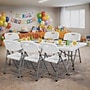 Regency Trestle 72" x 29" Heavy Duty Plastic Folding Table and 6 Chairs, White (TBM7229WH42WH)~#|#~sp325564821_sc7