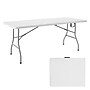 Regency Trestle 72" x 29" Heavy Duty Plastic Folding Table and 6 Chairs, White (TBM7229WH42WH)~#|#~sp325564822_sc7