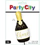 Party City  30" Cheers Champagne Bottlee Foil Balloon, Black/Gold (AM60050377-P)~#|#~sp326072456_sc7